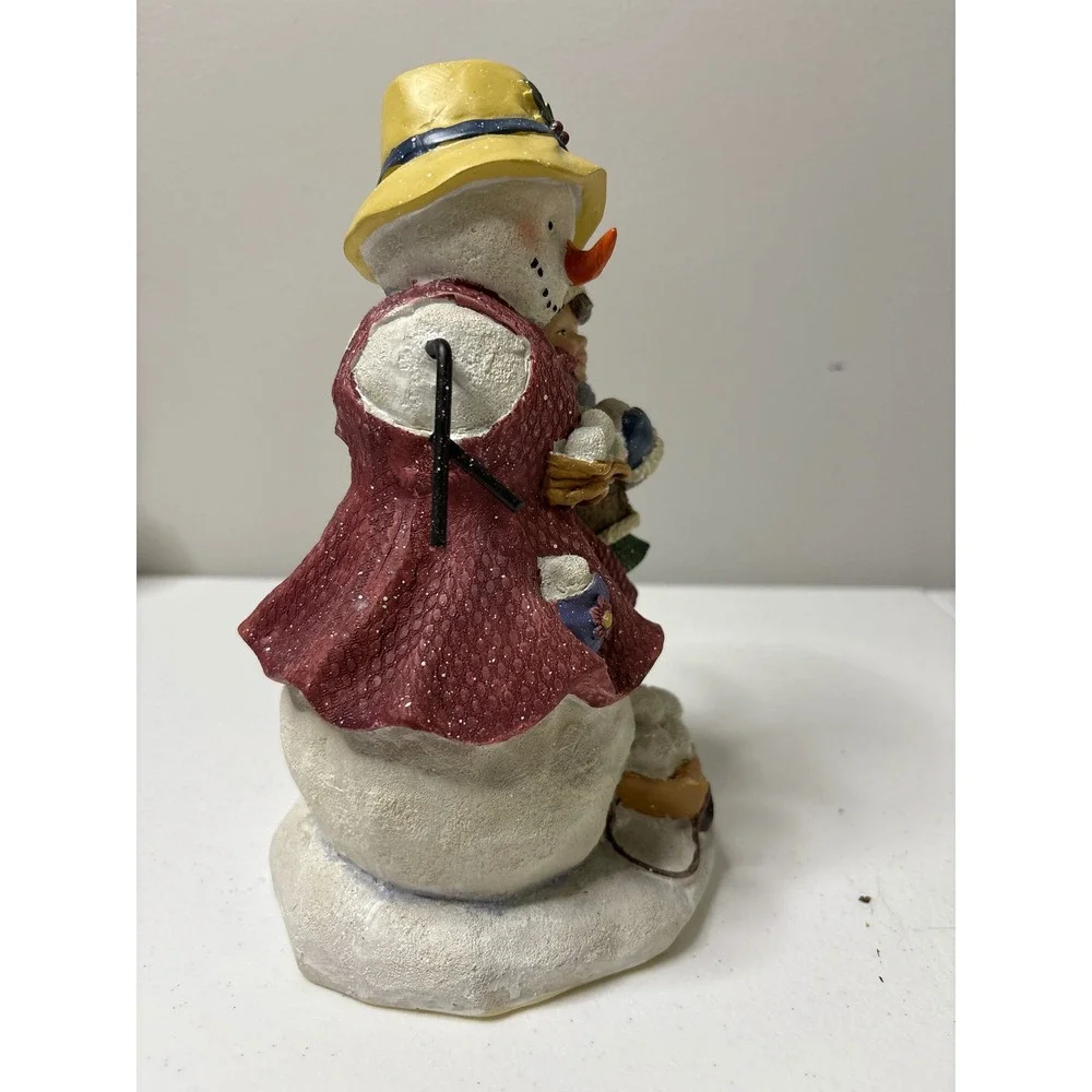 Nantucket Snowman Figurine Girl with Snowballs Winter‎ Christmas Decor
